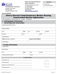 DOH Form 505-040 Cherry Harvest Camp/Temporary Worker Housing Construction Review Application - Washington, Page 4