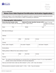 DOH Form 675-010 Home Care Aide Expired Certification Activation Application - Washington, Page 5