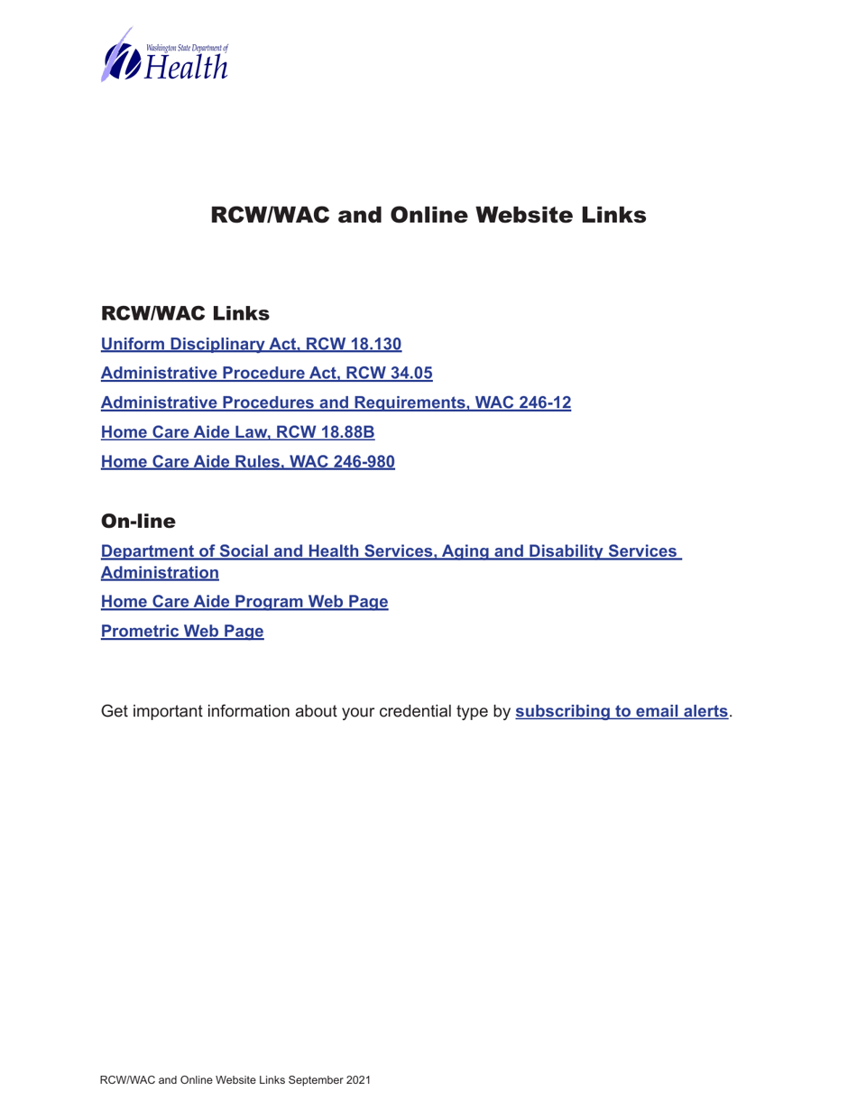 DOH Form 675-010 Home Care Aide Expired Certification Activation Application - Washington, Page 9