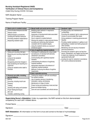 Form 669-429 Nursing Assistant-Registered (Nar) Verification of Clinical Hours and Competency - Washington, Page 2