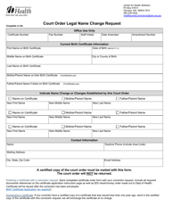 Document preview: DOH Form 422-126 Court Order Legal Name Change Request - Washington