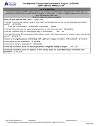 DOH Form 150-053 Pre-exposure Prophylaxis Drug Assistance Program (Prep Dap) Confidential Application - Washington, Page 4