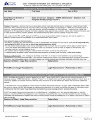 DOH Form 430-024 Early Intervention Program (Eip) Confidential Application - Washington, Page 11