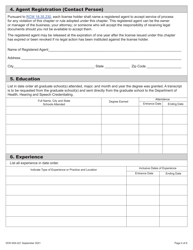 DOH Form 654-021 Audiologist License Application Packet - Washington, Page 10