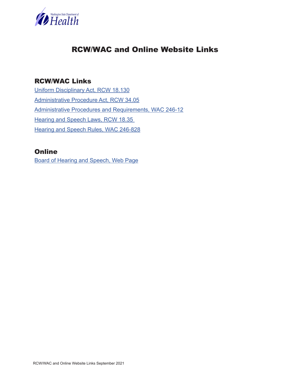 DOH Form 654-021 Audiologist License Application Packet - Washington, Page 13