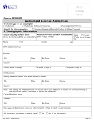 DOH Form 654-021 Audiologist License Application Packet - Washington, Page 7
