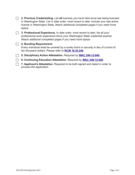 DOH Form 654-050 Audiologist Expired License Activation Application - Washington, Page 4