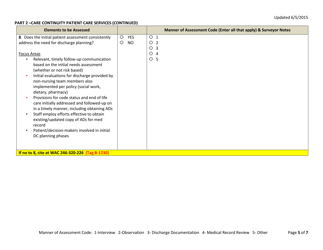 Care Continuity Worksheet, State Surveyor Worksheet - Washington, Page 5