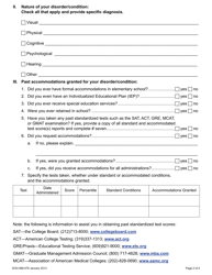 DOH Form 668-079 Applicant Form Requesting Disability-Based Accommodation for Examination(S) - Washington, Page 2
