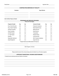 Form CR-3822 Application for Approved Transitional Housing - Tennessee, Page 2