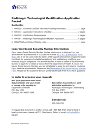 Document preview: DOH Form 686-001 Radiologic Technologist Certification Application - Washington