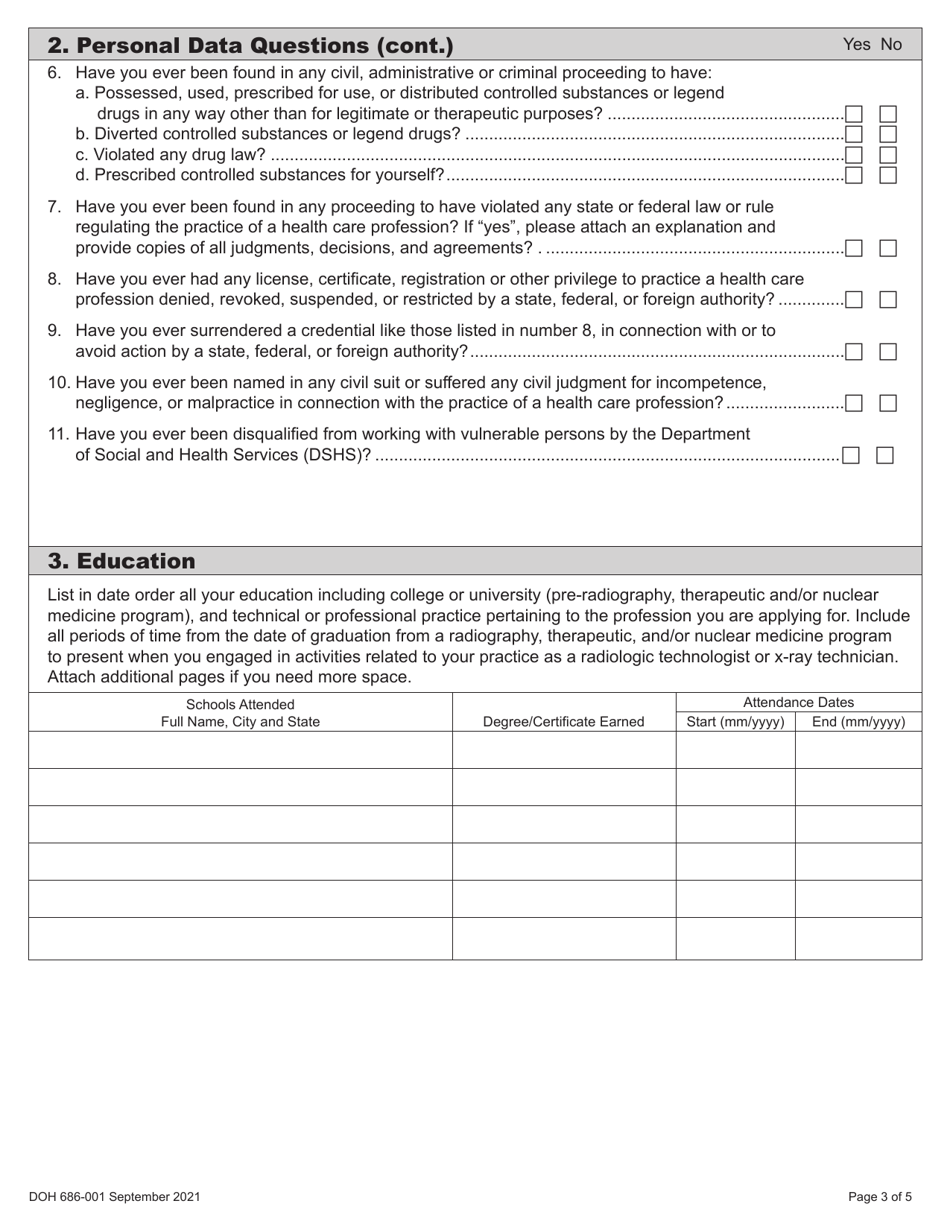 DOH Form 686-001 - Fill Out, Sign Online and Download Printable PDF ...