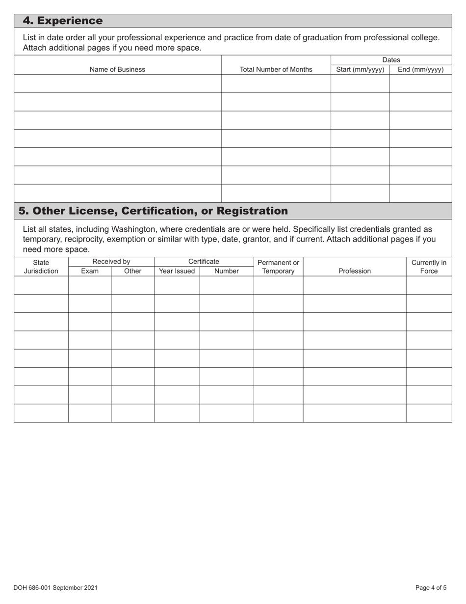 DOH Form 686-001 Radiologic Technologist Certification Application - Washington, Page 14