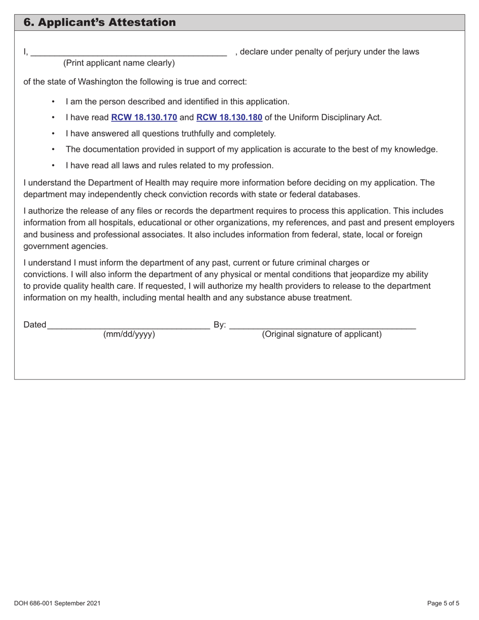 DOH Form 686-001 Radiologic Technologist Certification Application - Washington, Page 15