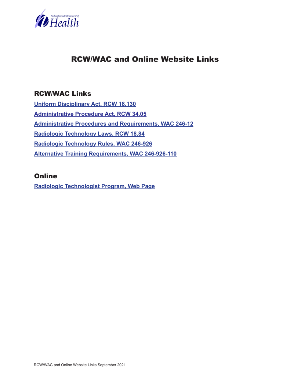 DOH Form 686-001 Radiologic Technologist Certification Application - Washington, Page 17