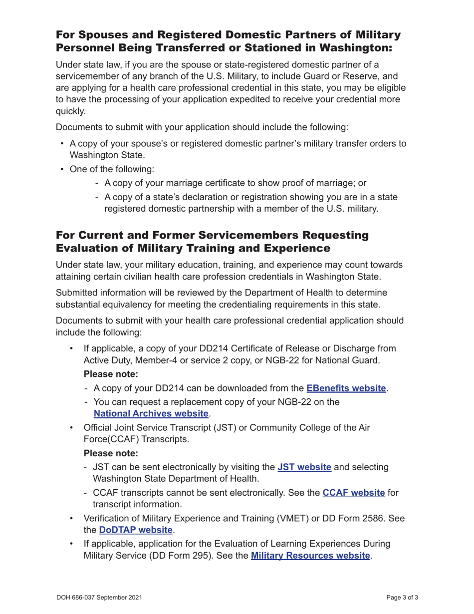 DOH Form 686-001 Radiologic Technologist Certification Application - Washington, Page 5