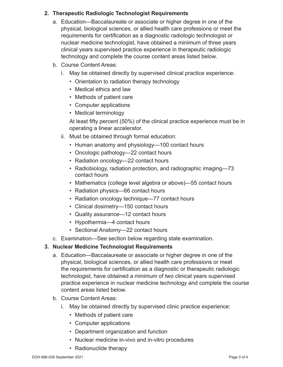 DOH Form 686-001 Radiologic Technologist Certification Application - Washington, Page 9