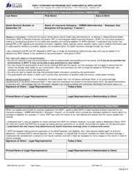 DOH Form 430-024 Early Intervention Program (Eip) Confidential Application - Ehip Enrollment - Insurance Premium Assistance - Washington, Page 2