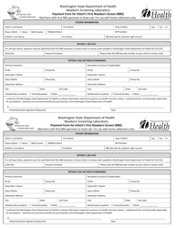 Document preview: DOH Form 951-140 Payment Form for Infant's First Newborn Screen (Nbs) - Washington