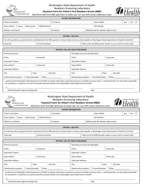 DOH Form 951-140  Printable Pdf