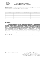 Employment Application - Tennessee, Page 5