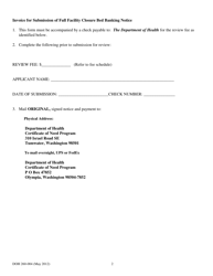 DOH Form 260-004 Nursing Home Full Facility Closure Bed Banking Notice - Washington, Page 2