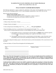 DOH Form 260-004 Nursing Home Full Facility Closure Bed Banking Notice - Washington, Page 3