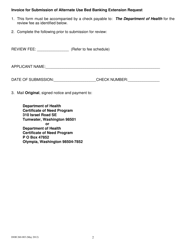 DOH Form 260-003 Nursing Home Alternative Use Bed Banking Extension Notice - Washington, Page 2