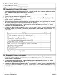 DOH Form 260-011 Certificate of Need-Exemption Nursing Home Bed Replacement or Renovation Authorization Notice - Washington, Page 4