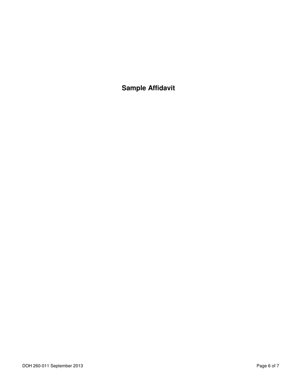 DOH Form 260-011 Certificate of Need-Exemption Nursing Home Bed Replacement or Renovation Authorization Notice - Washington, Page 6