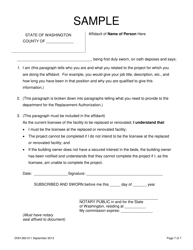 DOH Form 260-011 Certificate of Need-Exemption Nursing Home Bed Replacement or Renovation Authorization Notice - Washington, Page 7