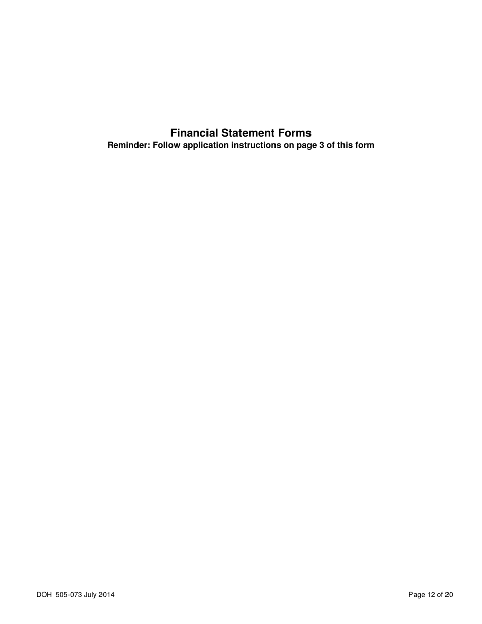 DOH Form 505-073 Application for Certificate of Need Lease of Part or All of a Hospital - Washington, Page 12