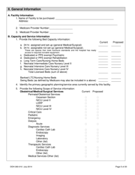 DOH Form 260-010 Application for Certificate of Need Purchase of Part or All of a Hospital - Washington, Page 5