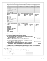 DOH Form 260-010 Application for Certificate of Need Purchase of Part or All of a Hospital - Washington, Page 9