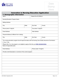 DOH Form 669-391 Innovation in Nursing Education Application - Washington, Page 5