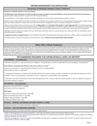 DOH Form 347-102 Confidential Sexually Transmitted Disease Case Report - Jefferson County, Washington, Page 2