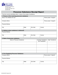 Document preview: DOH Form 690-087 Precursor Substance Receipt Report - Washington