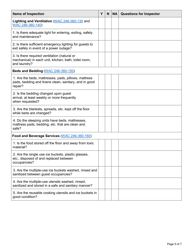 DOH Form 505-107 Transient Accommodation Self-inspection Form - Washington, Page 5