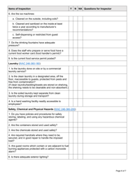 DOH Form 505-107 Transient Accommodation Self-inspection Form - Washington, Page 6
