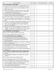 DOH Form 505-094 Temporary Worker Housing Inspection Checklist - Washington, Page 2