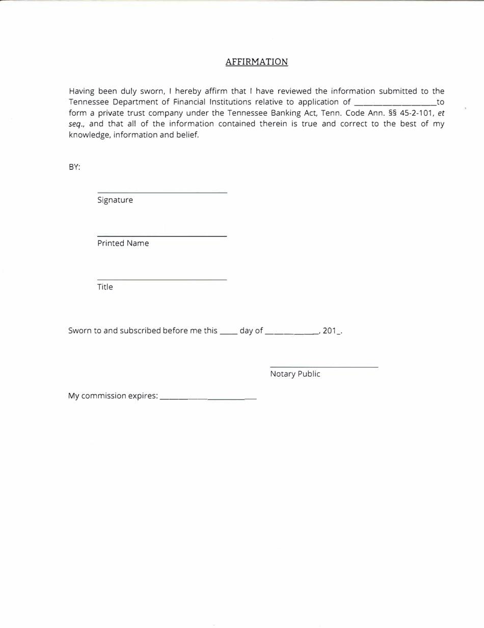 New Private Trust Company Instruction Letter - Tennessee, Page 3