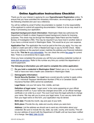 DOH Form 670-182 Hypnotherapist Registration Online Application Instructions Checklist - Washington