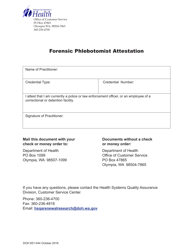 Document preview: DOH Form 651-044 Forensic Phlebotomist Attestation - Washington