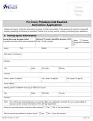 DOH Form 651-047 Forensic Phlebotomist Expired Activation Application - Washington, Page 5