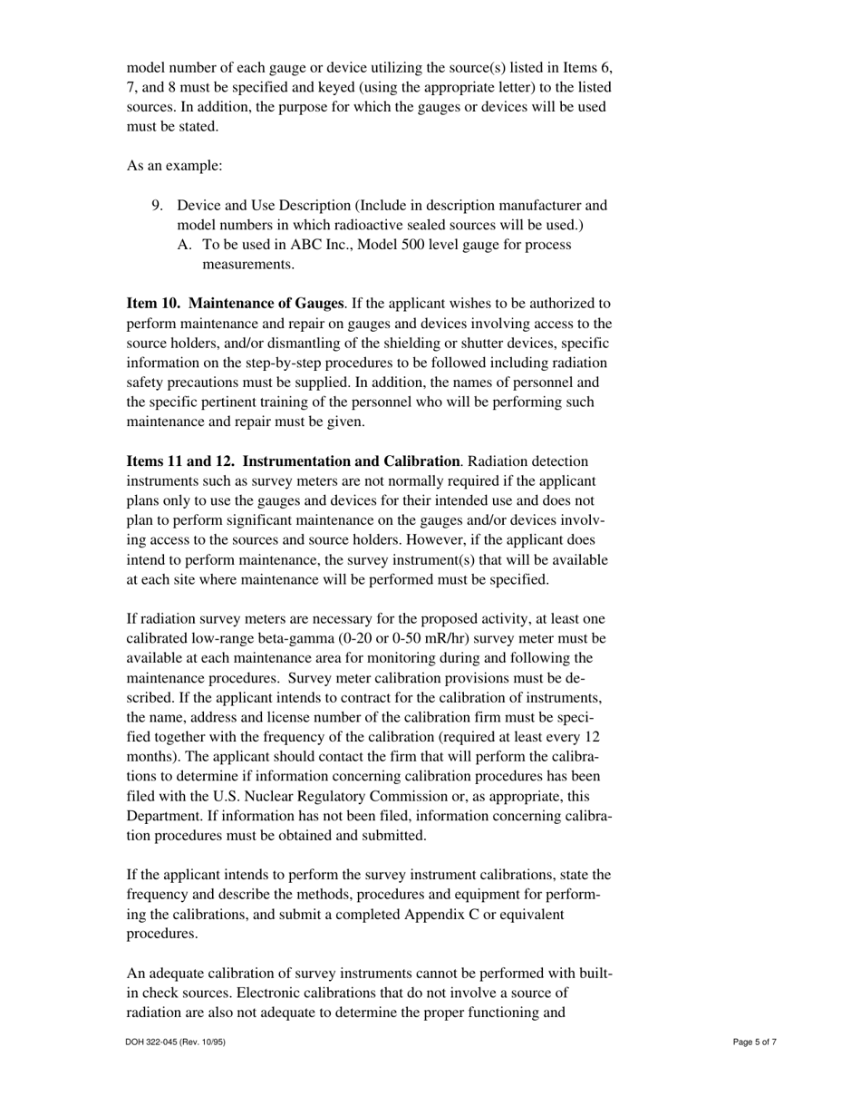 Instructions for Form RHF-1FG, DOH Form 322-042 Radiation Protection Division - Washington, Page 5