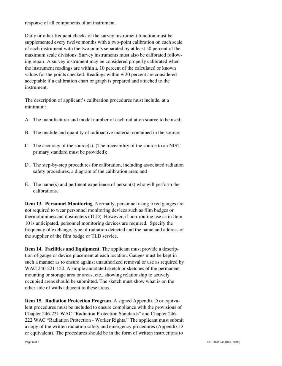 Instructions for Form RHF-1FG, DOH Form 322-042 Radiation Protection Division - Washington, Page 6