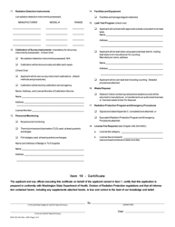 DOH Form 322-043 (RHF-IGC) Application for Radioactive Material License Gas Chromatograph - Washington, Page 2