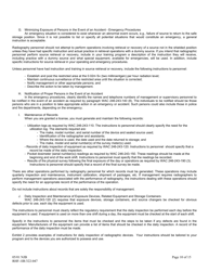 Instructions for DOH Form 322-046, RHF-1IR Application for Radioactive Material License Industrial Radiography - Washington, Page 10