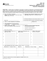 Document preview: DOH Form 322-046 (RHF-1IR) Application for Radioactive Material License Industrial Radiography - Washington