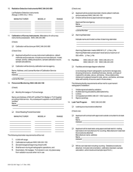 DOH Form 322-046 (RHF-1IR) Application for Radioactive Material License Industrial Radiography - Washington, Page 2